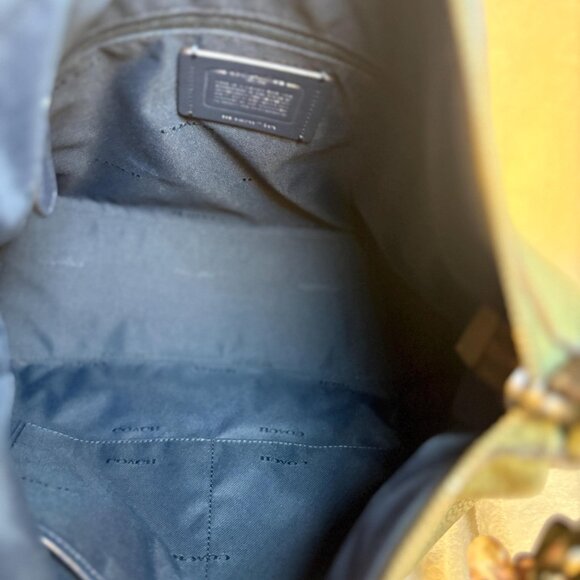 Coach Shay Shoulder Bag in Army Green Soft Leather with Chain, Charm and Scarf - Picture 7 of 12